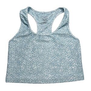 EVOLUTION AND CREATION Blue Cheetah Compression Crop Top